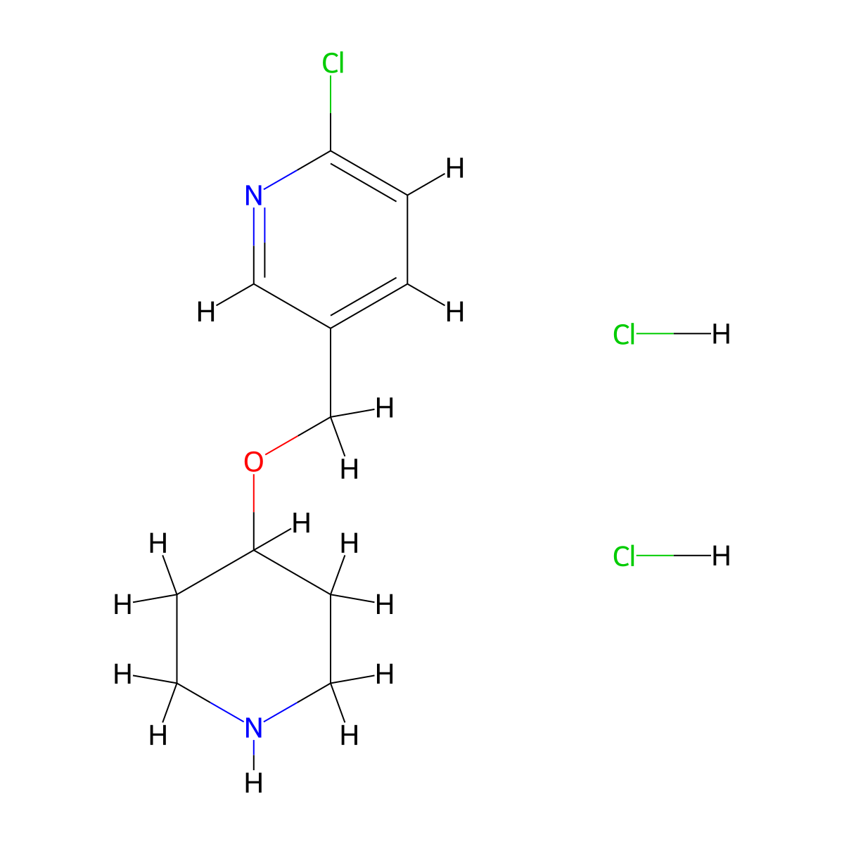 2-Chloro-5-(piperidin-4-yloxymethyl)-pyridine dihydrochloride molecular structure, CAS 1185312-88-2