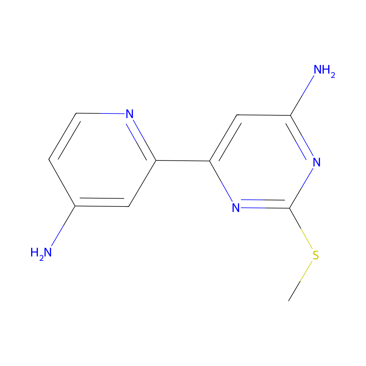 6,4'-Diamino-2-(methylthio)-4-(2'-pyridyl)pyrimidine molecular structure, CAS 1185312-92-8