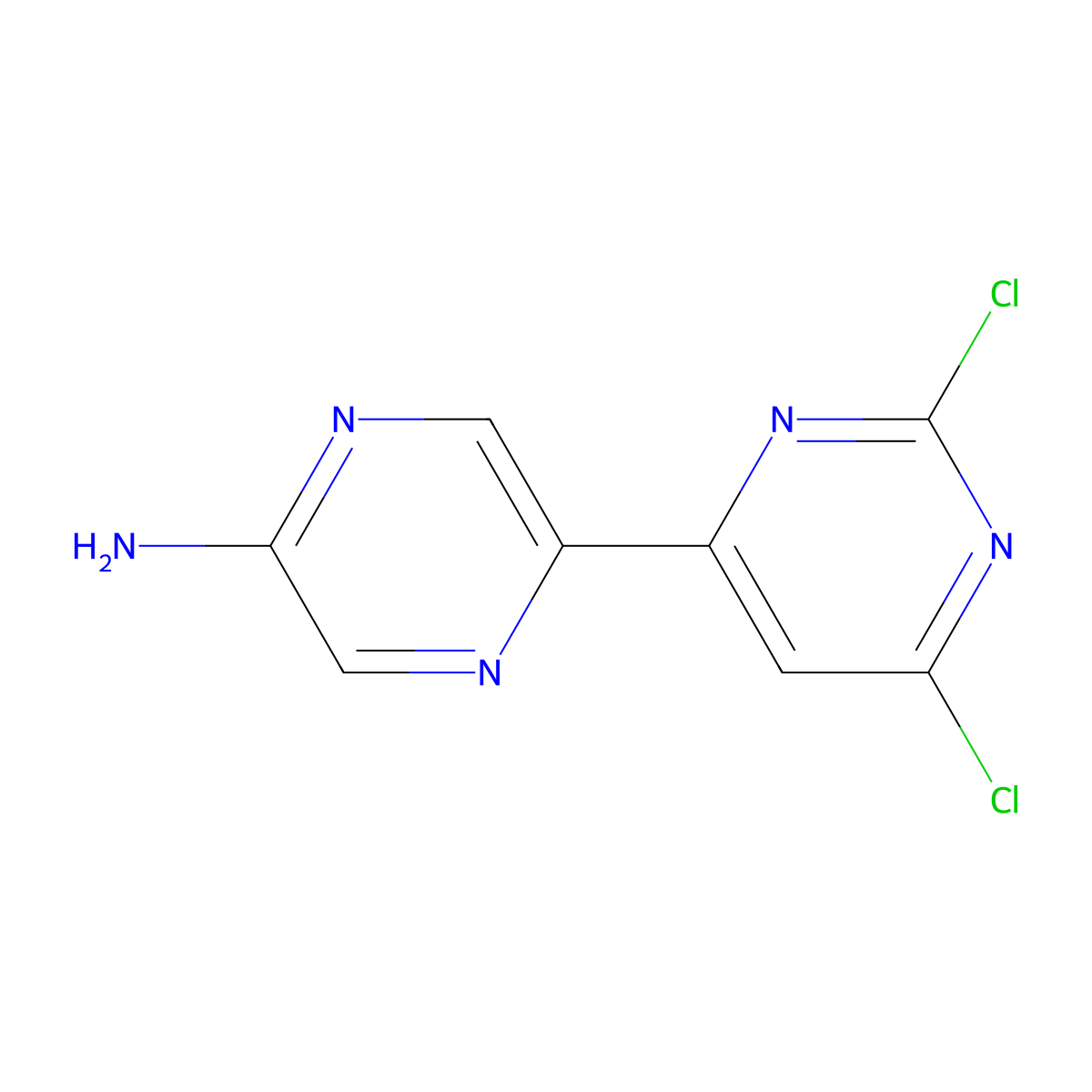 5-Amino-2-(2',4'-dichloro-6'-pyrimidinyl)pyrazine molecular structure, CAS 1185312-94-0