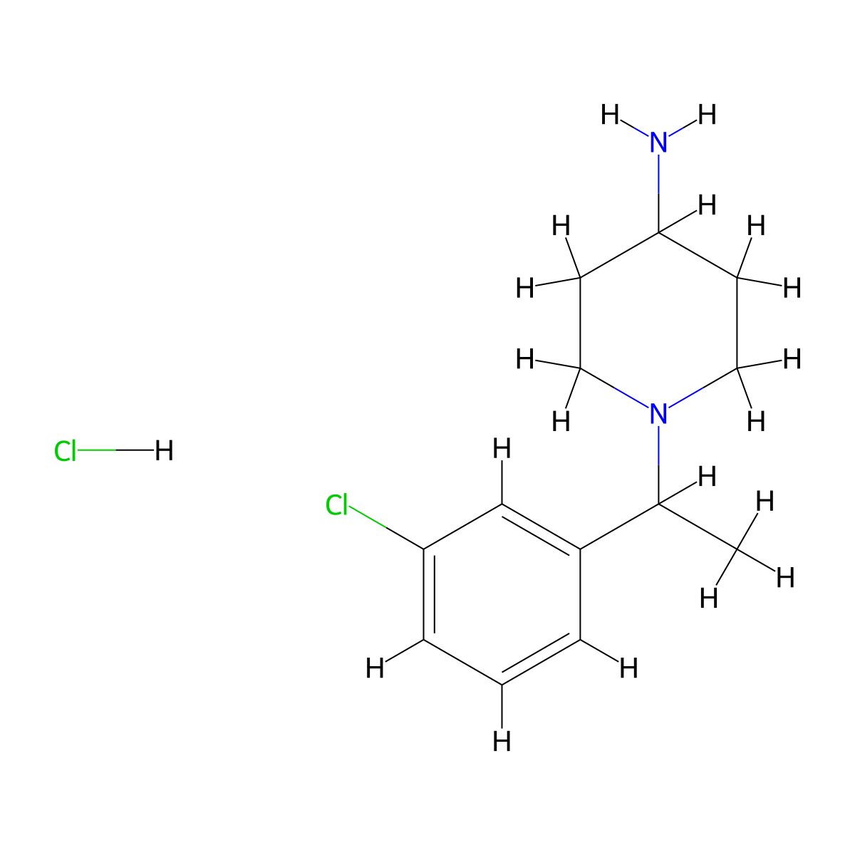1-[1-(3-Chloro-phenyl)-ethyl]-piperidin-4-ylamine hydrochloride molecular structure, CAS 1185312-95-1