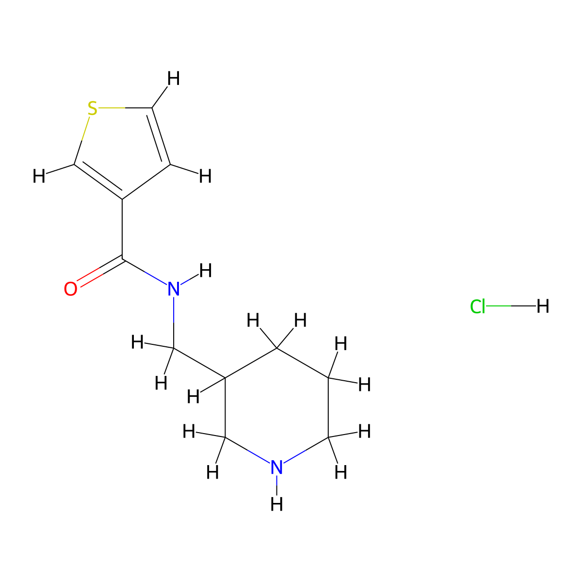 N-(piperidin-3-ylmethyl)thiophene-3-carboxamide hydrochloride molecular structure, CAS 1185313-04-5