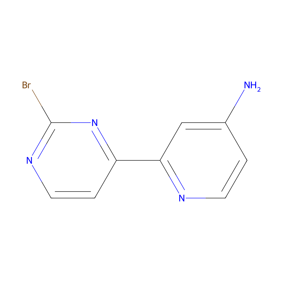 2-Bromo-4-(4'-amino-2'-pyridyl)pyrimidine molecular structure, CAS 1185313-07-8