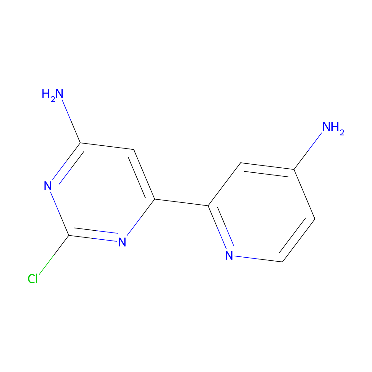 6,4'-Diamino-2-chloro-4-(2'-pyridyl)pyrimidine molecular structure, CAS 1185313-09-0