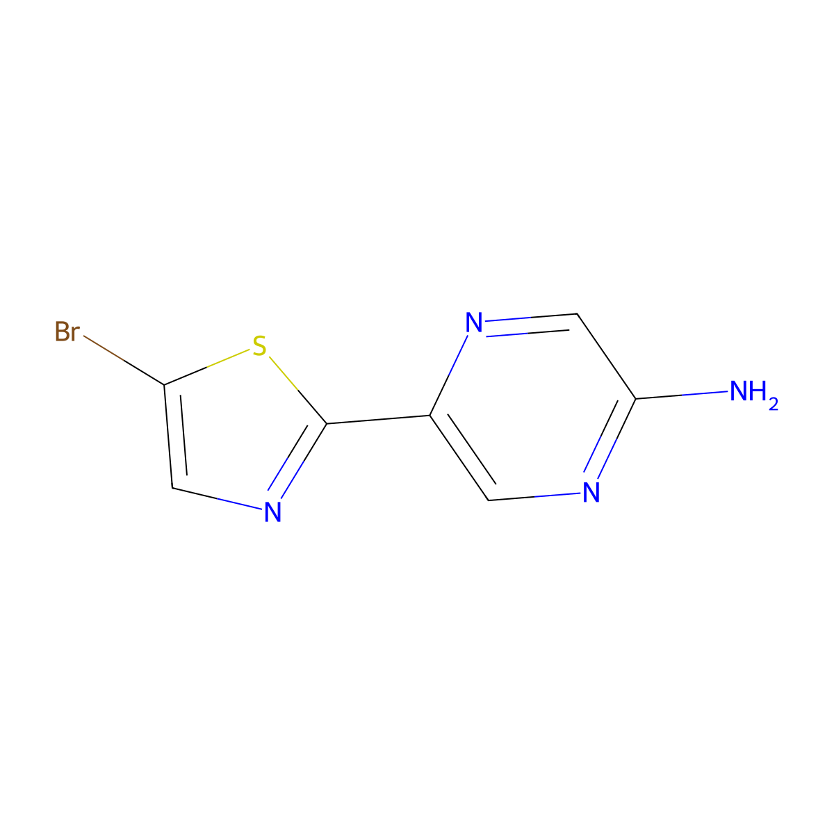 5-Bromo-2-(5'-amino-2'-pyrazinyl)thiazole molecular structure, CAS 1185313-20-5