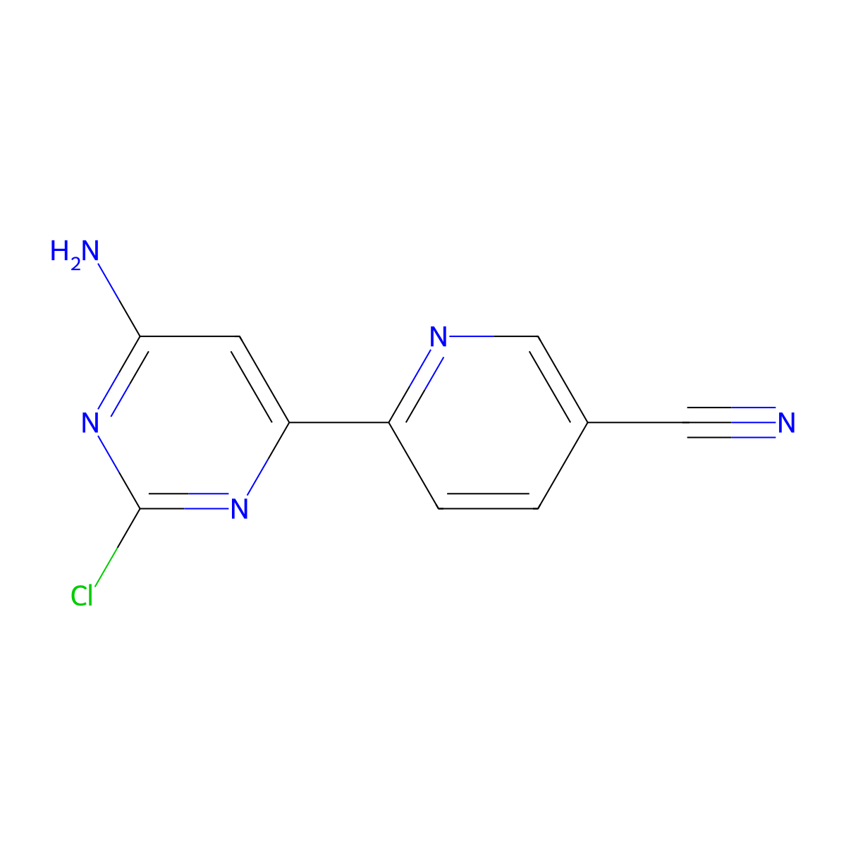 6-Amino-2-chloro-4-(5'-cyano-2'-pyridyl)pyrimidine molecular structure, CAS 1185313-30-7