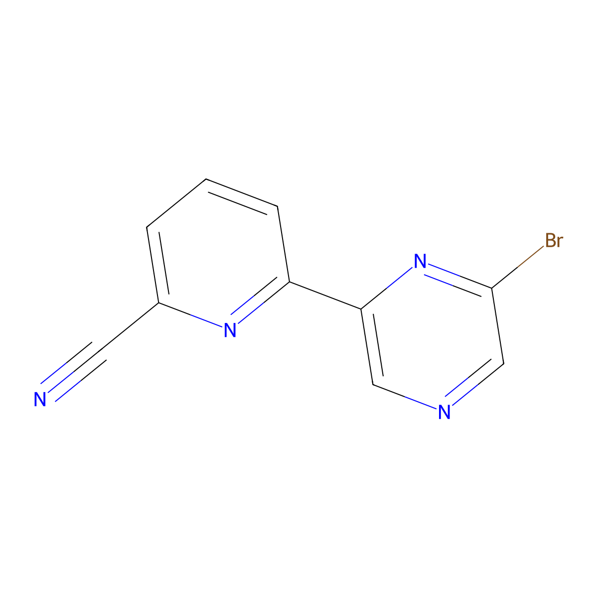 6-(6-Bromo-2-pyrazinyl)-2-pyridinecarbonitrile molecular structure, CAS 1185313-34-1
