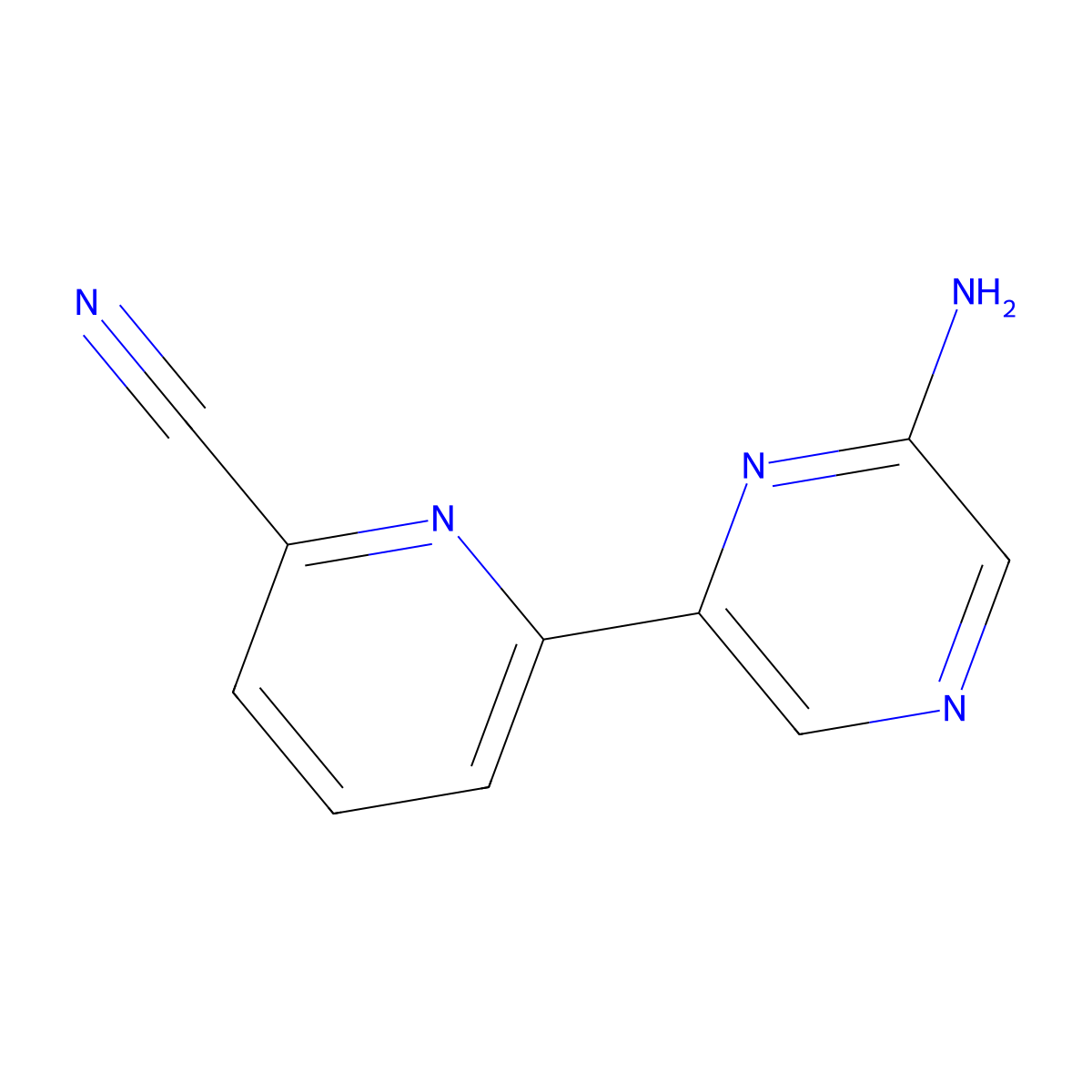 6-Amino-2-(6'-cyano-2'-pyridyl)pyrazine molecular structure, CAS 1185313-48-7