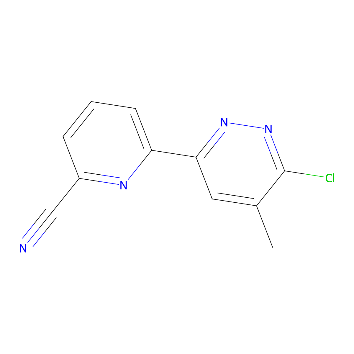 3-Chloro-4-methyl-6-(6'-cyano-2'-pyridyl)pyridazine molecular structure, CAS 1185313-56-7