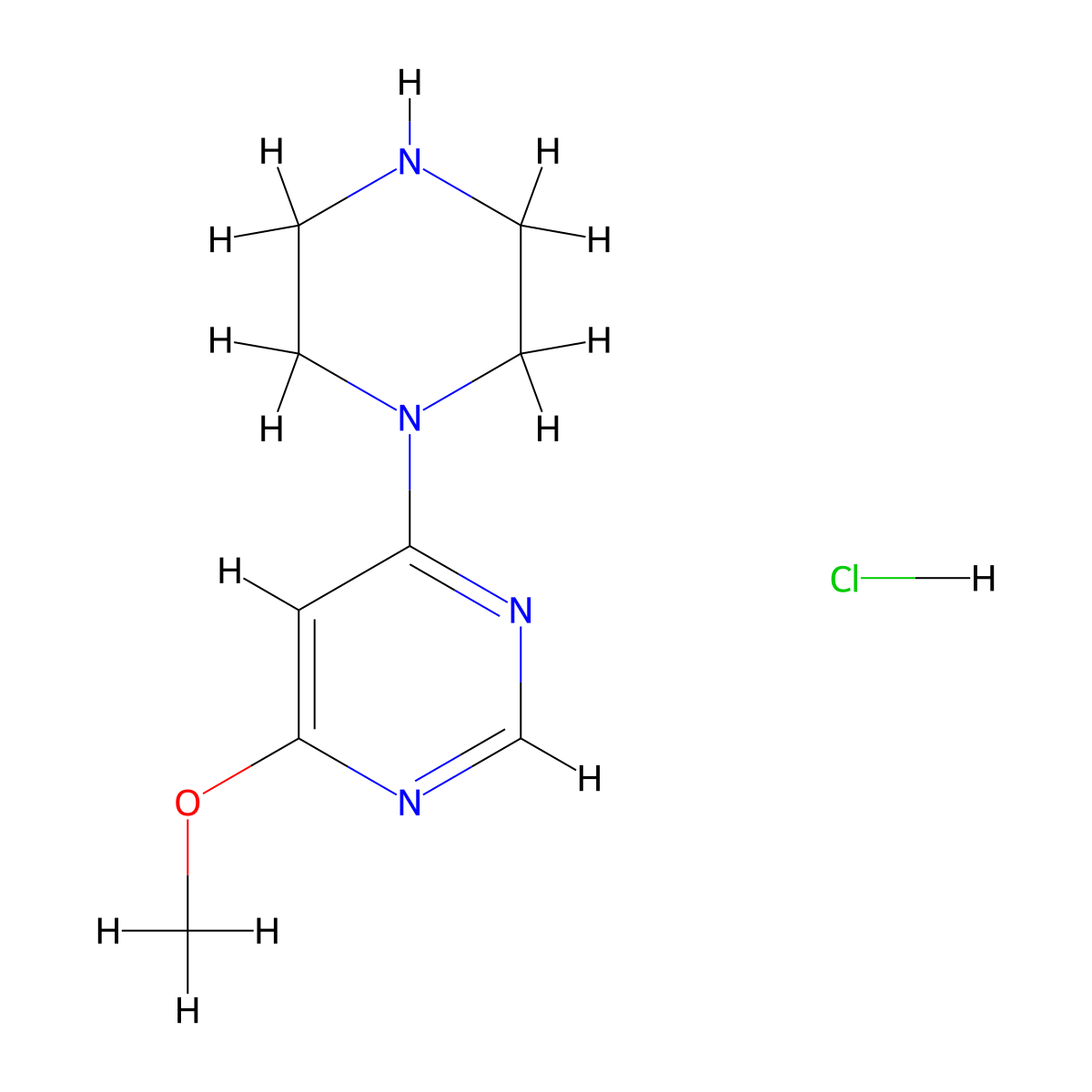 4-Methoxy-6-(piperazin-1-yl)pyrimidine hydrochloride molecular structure, CAS 1185313-57-8