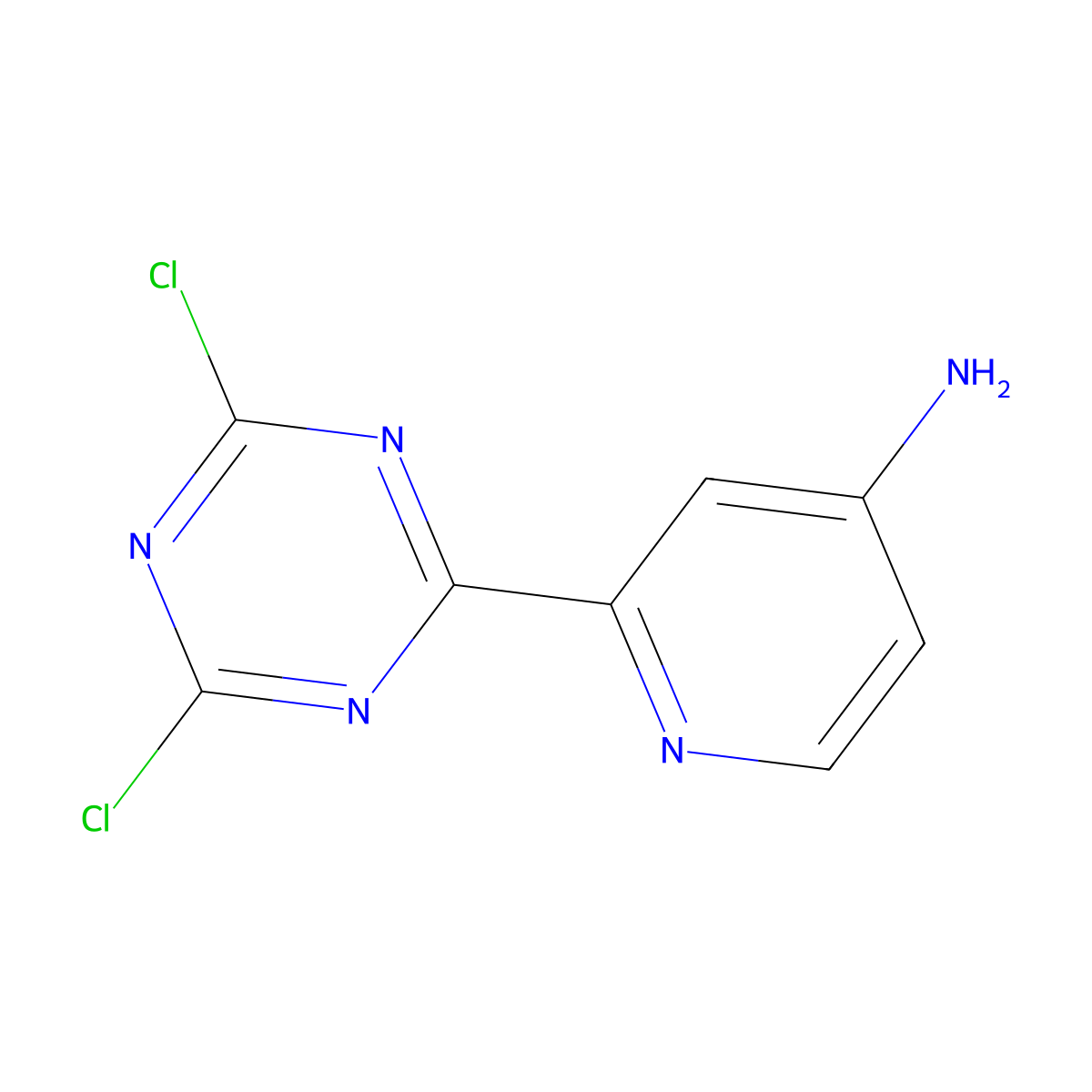 2,6-Dichloro-4-(4'-amino-2'-pyridyl)triazine molecular structure, CAS 1185313-58-9