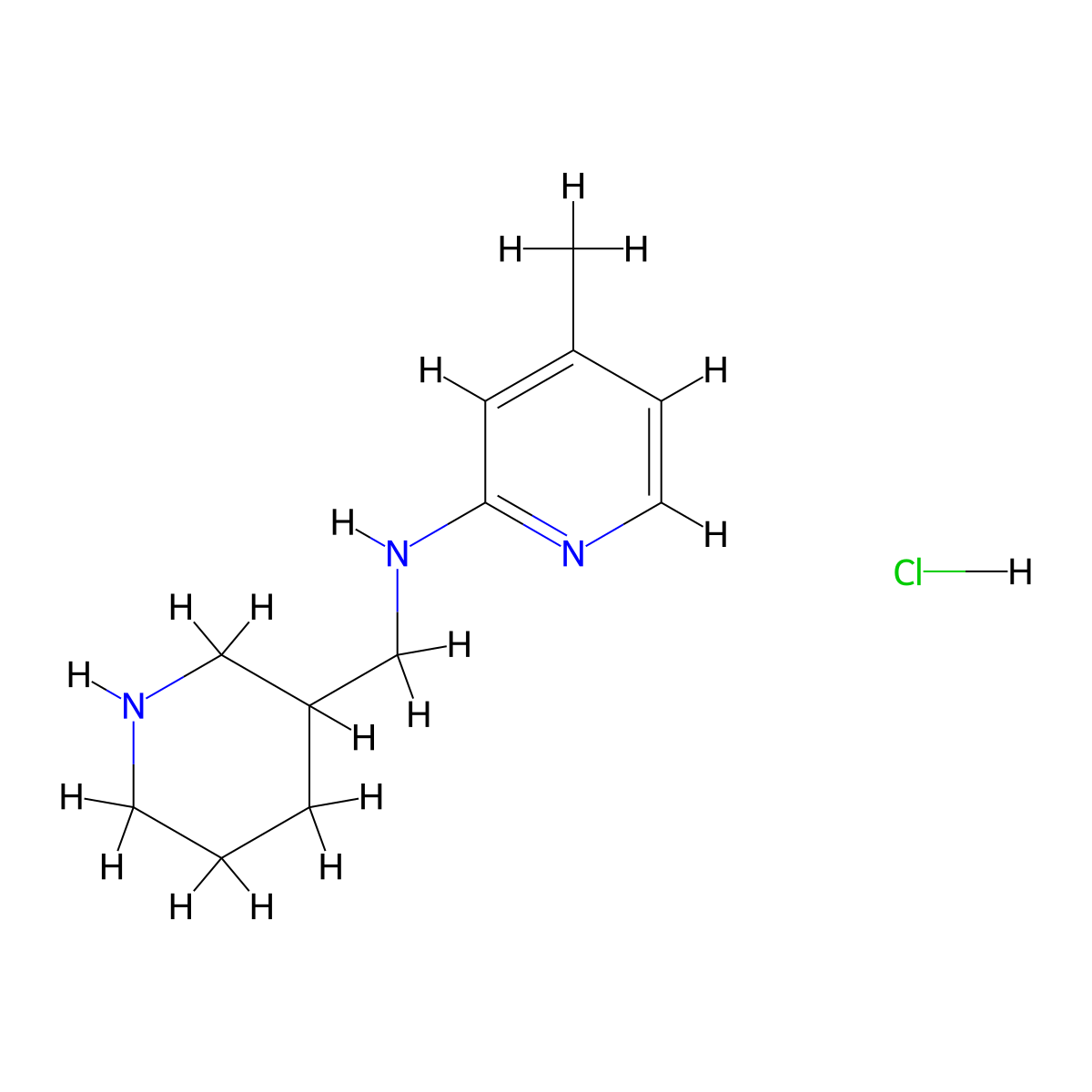 (4-Methyl-pyridin-2-yl)-piperidin-3-ylmethyl-amine hydrochloride molecular structure, CAS 1185313-60-3