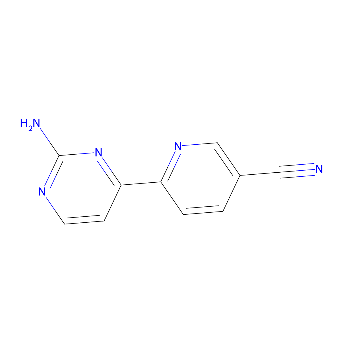 2-Amino-4-(5'-cyano-2'-pyridyl)pyrimidine molecular structure, CAS 1185313-68-1