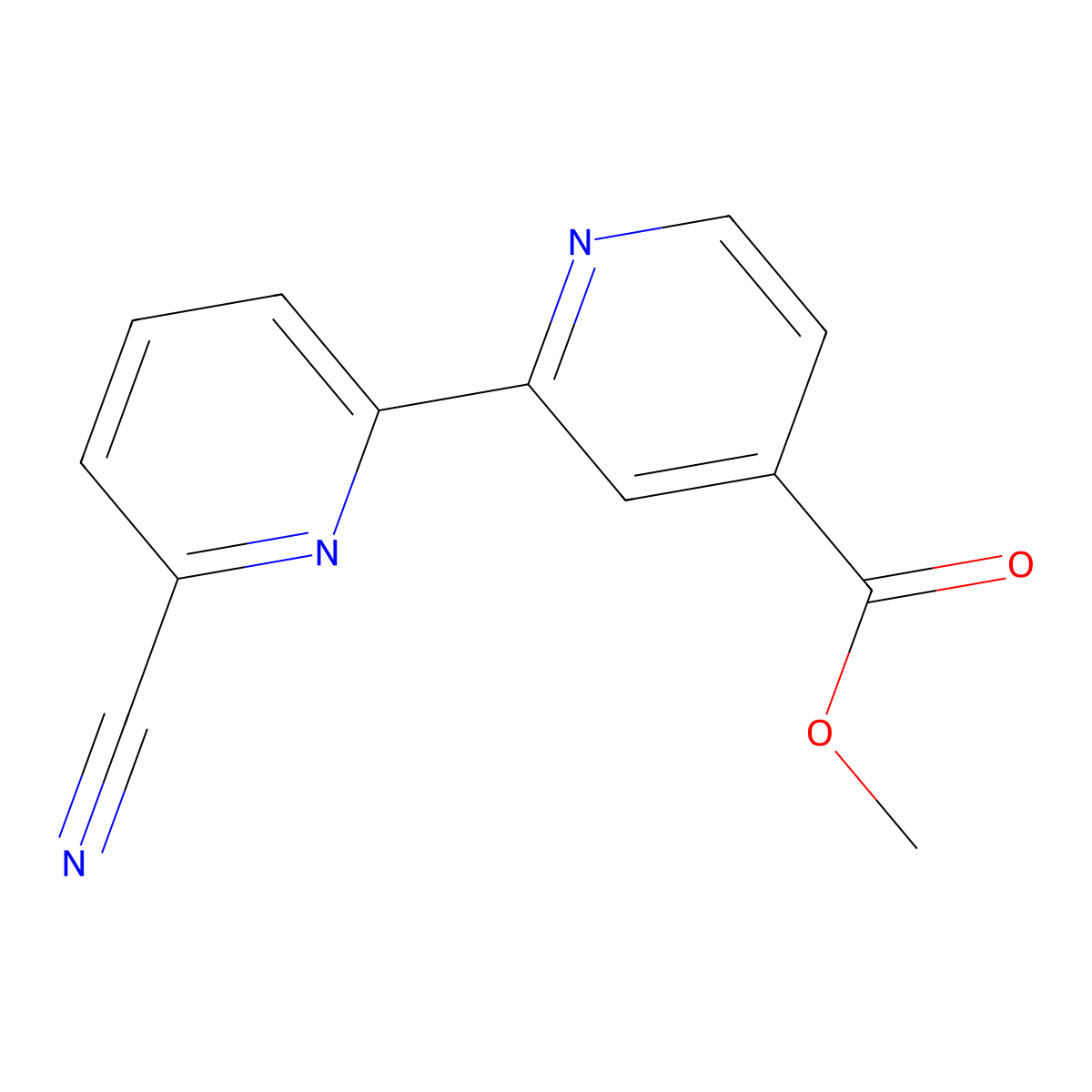 4-Methoxycarbonyl-6'-cyano-2,2'-bipyridine molecular structure, CAS 1185313-69-2
