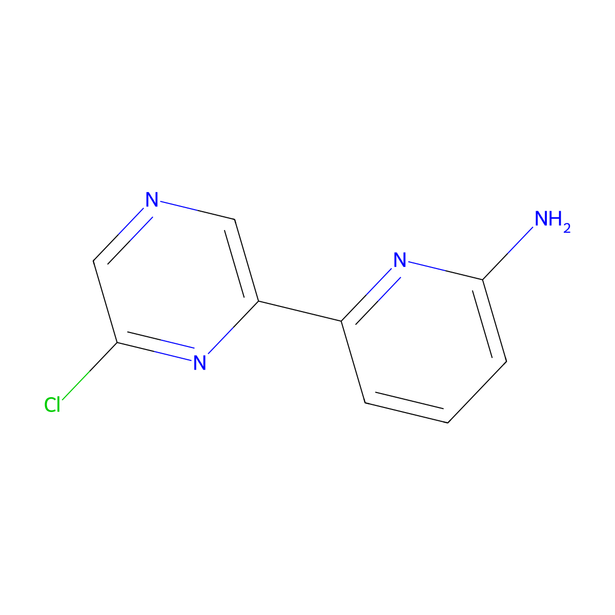 6-(6-Chloro-2-pyrazinyl)-2-pyridinamine molecular structure, CAS 1185313-89-6