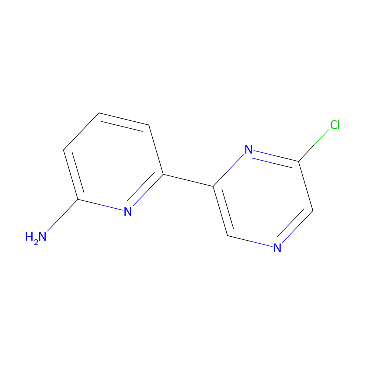 6-(6-Chloro-2-pyrazinyl)-2-pyridinamine molecular structure, CAS 1185313-89-6