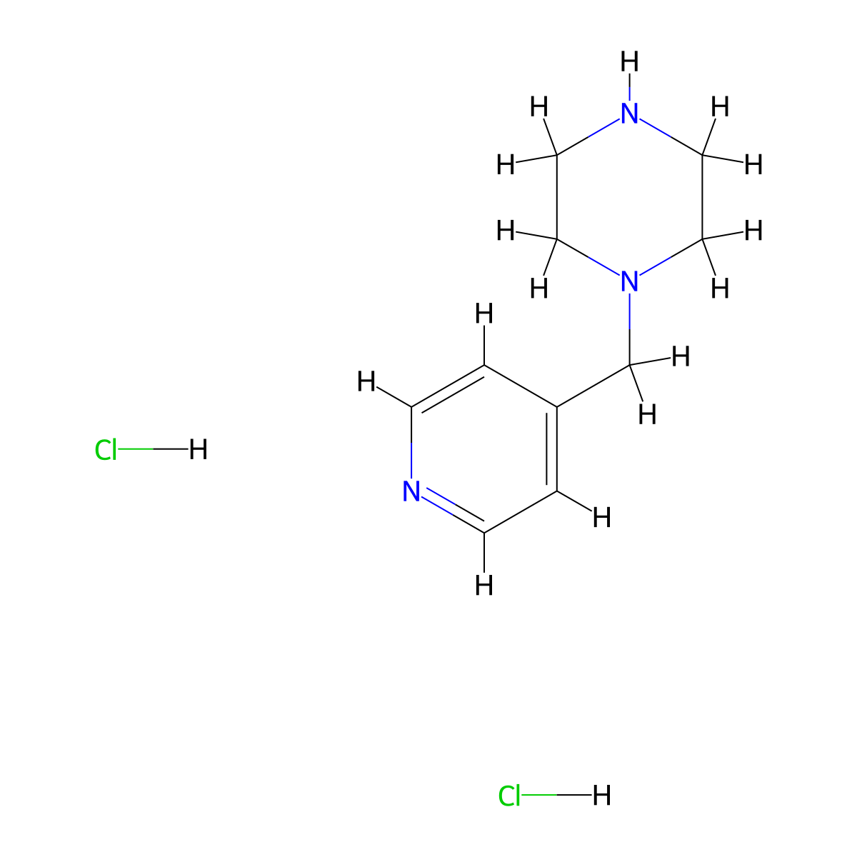 1-(Pyridin-4-ylmethyl)piperazine dihydrochloride molecular structure, CAS 1185314-04-8