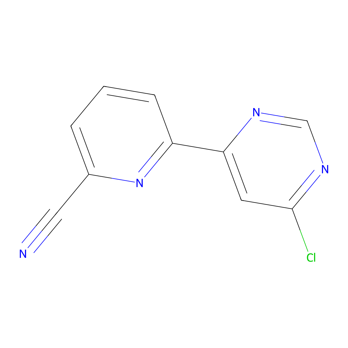 4-Chloro-6-(6'-cyano-2'-pyridyl)pyrimidine molecular structure, CAS 1185314-06-0