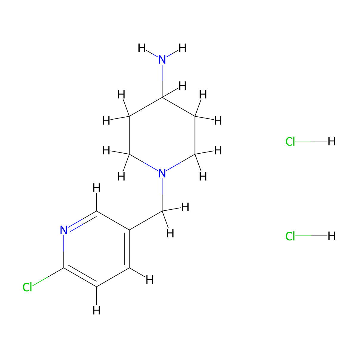 1-((6-Chloropyridin-3-yl)methyl)piperidin-4-amine dihydrochloride molecular structure, CAS 1185314-11-7