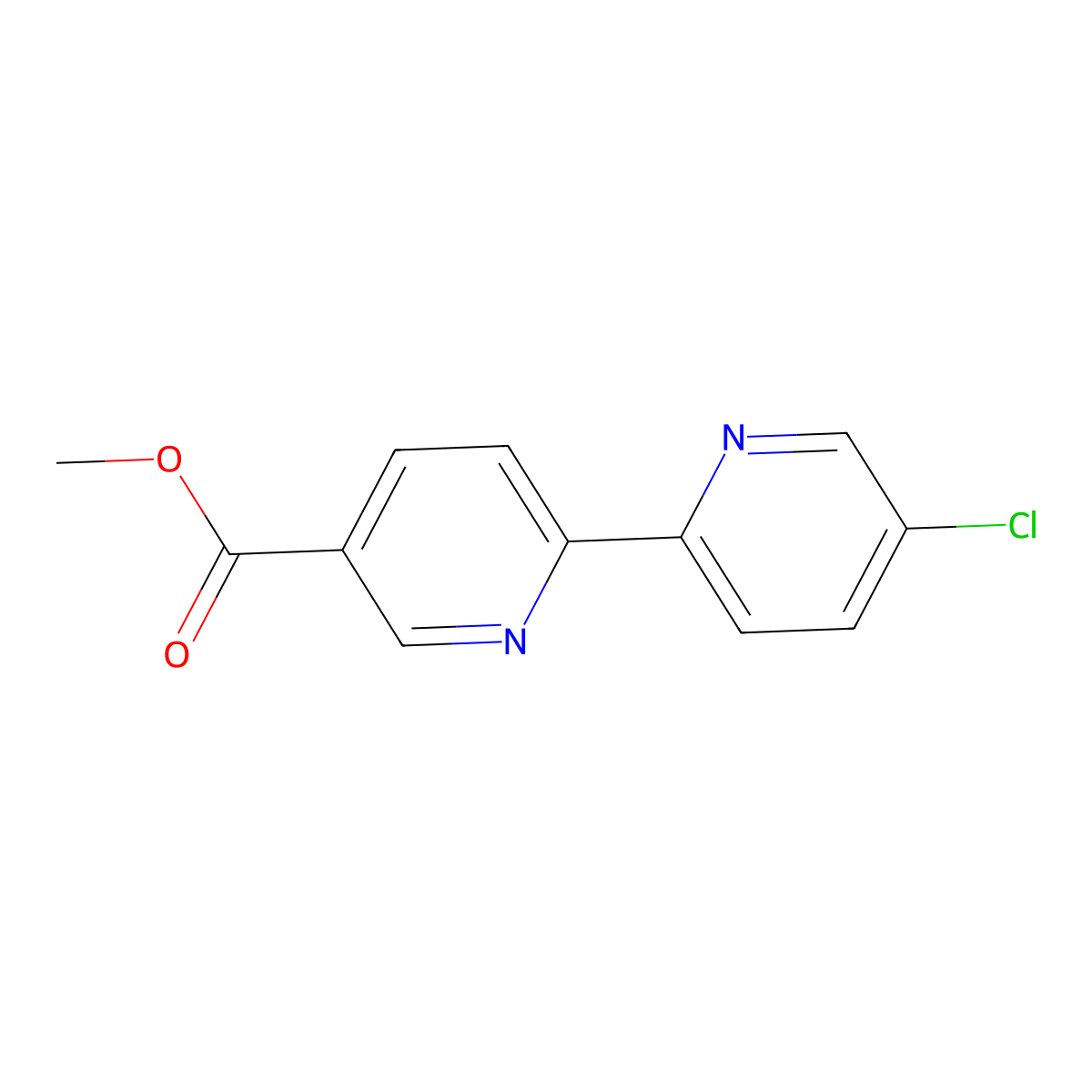 5-Methoxycarbonyl-5'-chloro-2,2'-bipyridine molecular structure, CAS 1185314-14-0