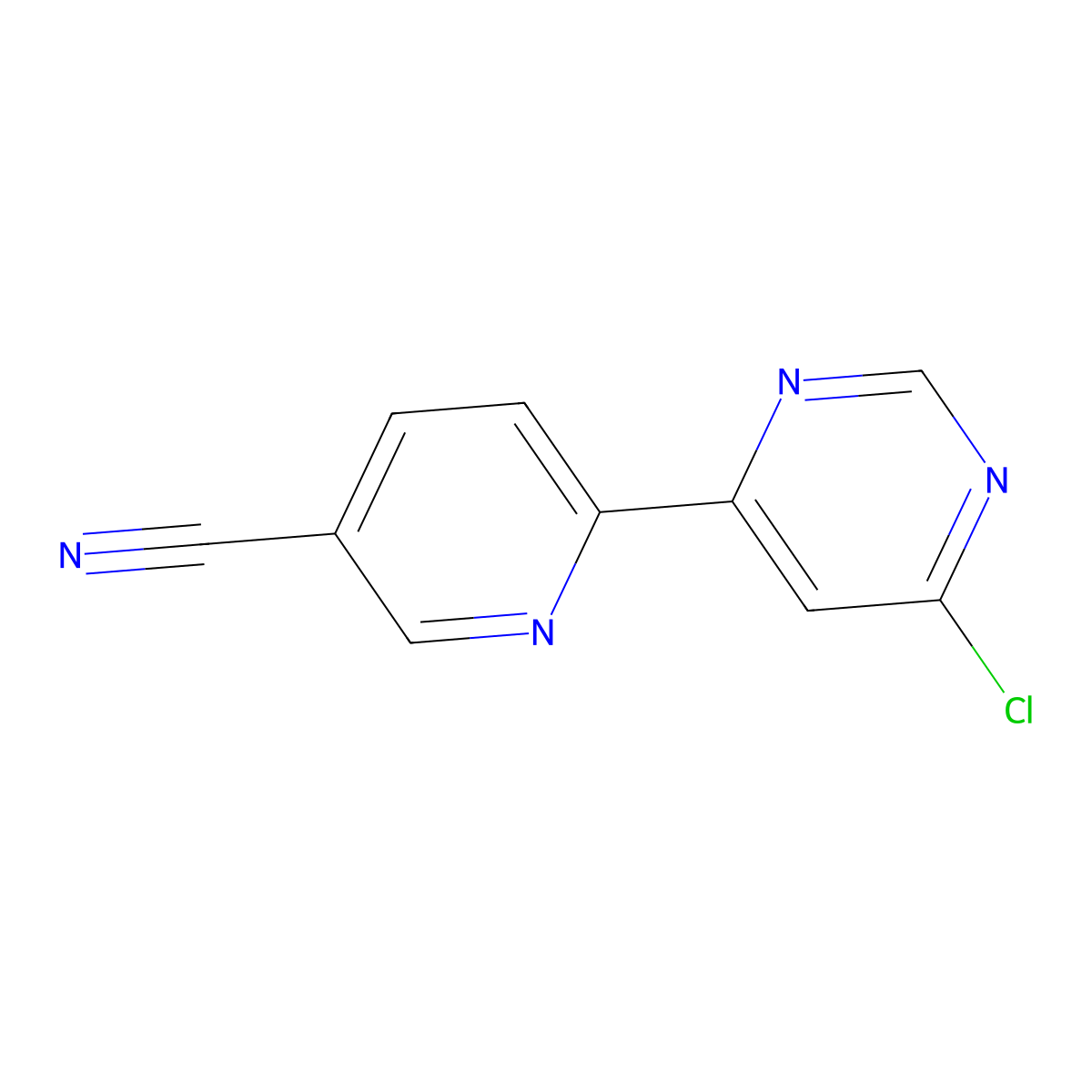 6-Chloro-4-(5'-cyano-2'-pyridyl)pyrimidine molecular structure, CAS 1185314-30-0