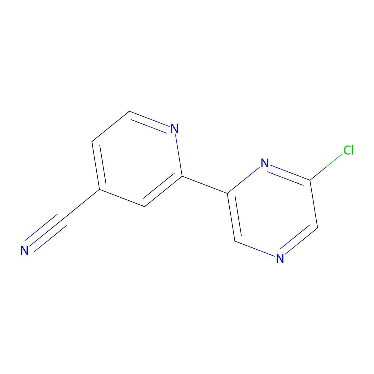 6-Chloro-2-(4'-cyano-2'-pyridyl)pyrazine molecular structure, CAS 1185314-41-3