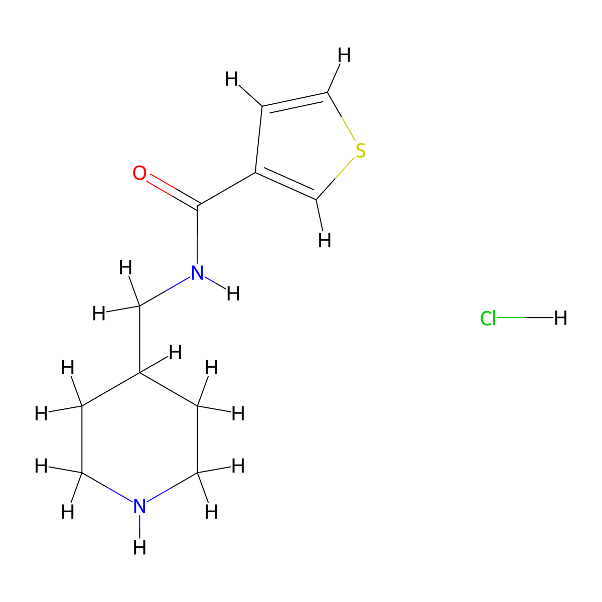 N-(Piperidin-4-ylmethyl)thiophene-3-carboxamide hydrochloride molecular structure, CAS 1185314-53-7