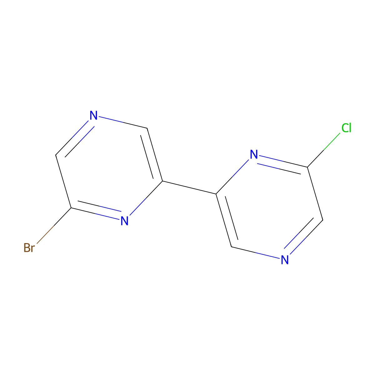 6-Bromo-6'-chloro-2,2'-bipyrazine molecular structure, CAS 1185314-65-1