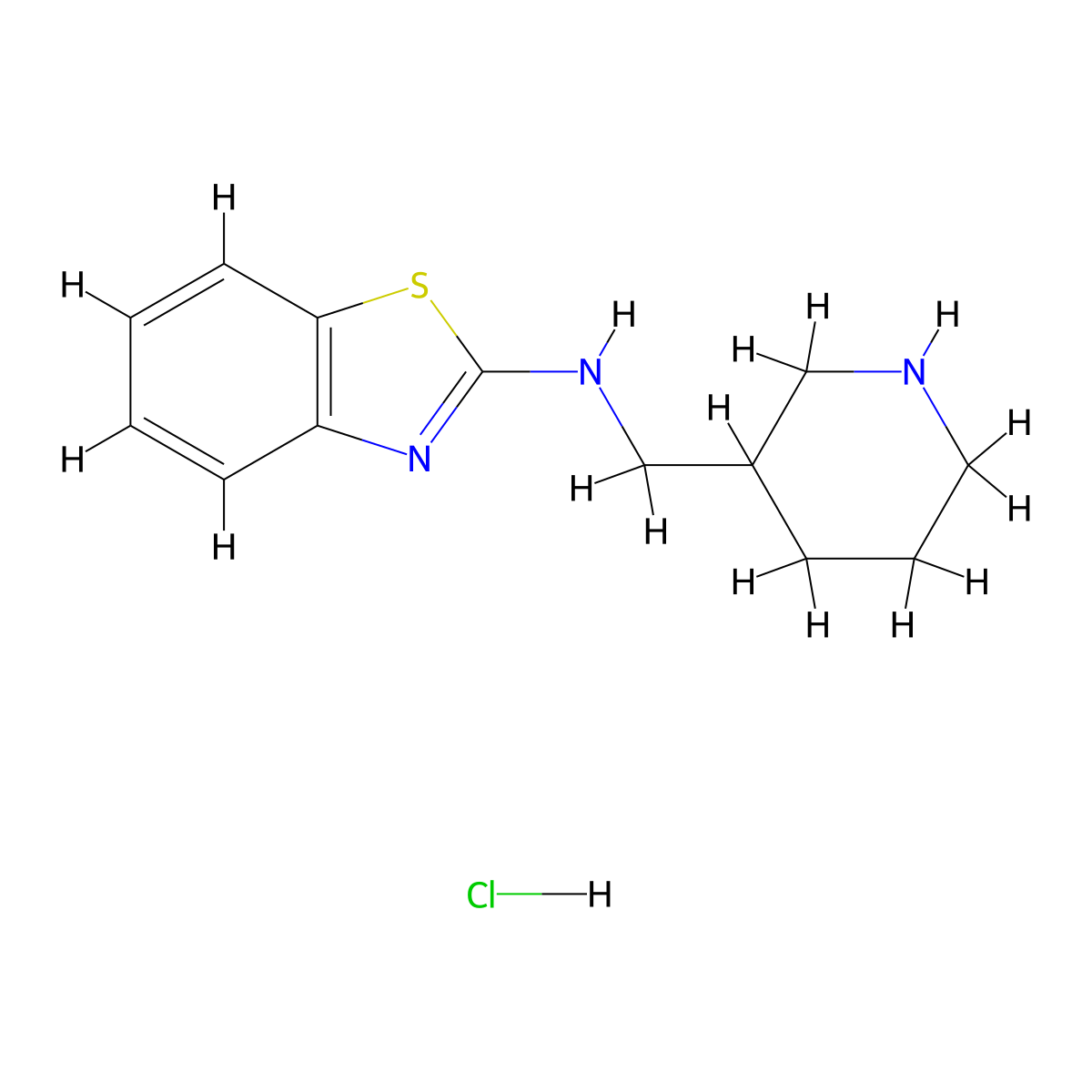 Benzothiazol-2-yl-piperidin-3-ylmethyl-amine hydrochloride molecular structure, CAS 1185314-67-3