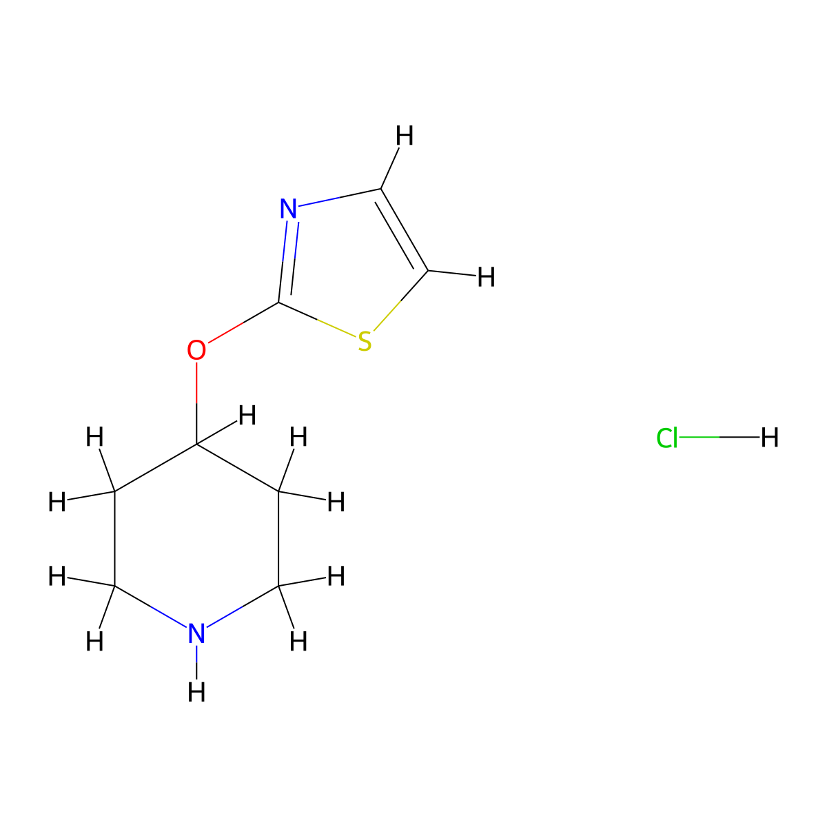 2-(Piperidin-4-yloxy)thiazole hydrochloride molecular structure, CAS 1185314-68-4