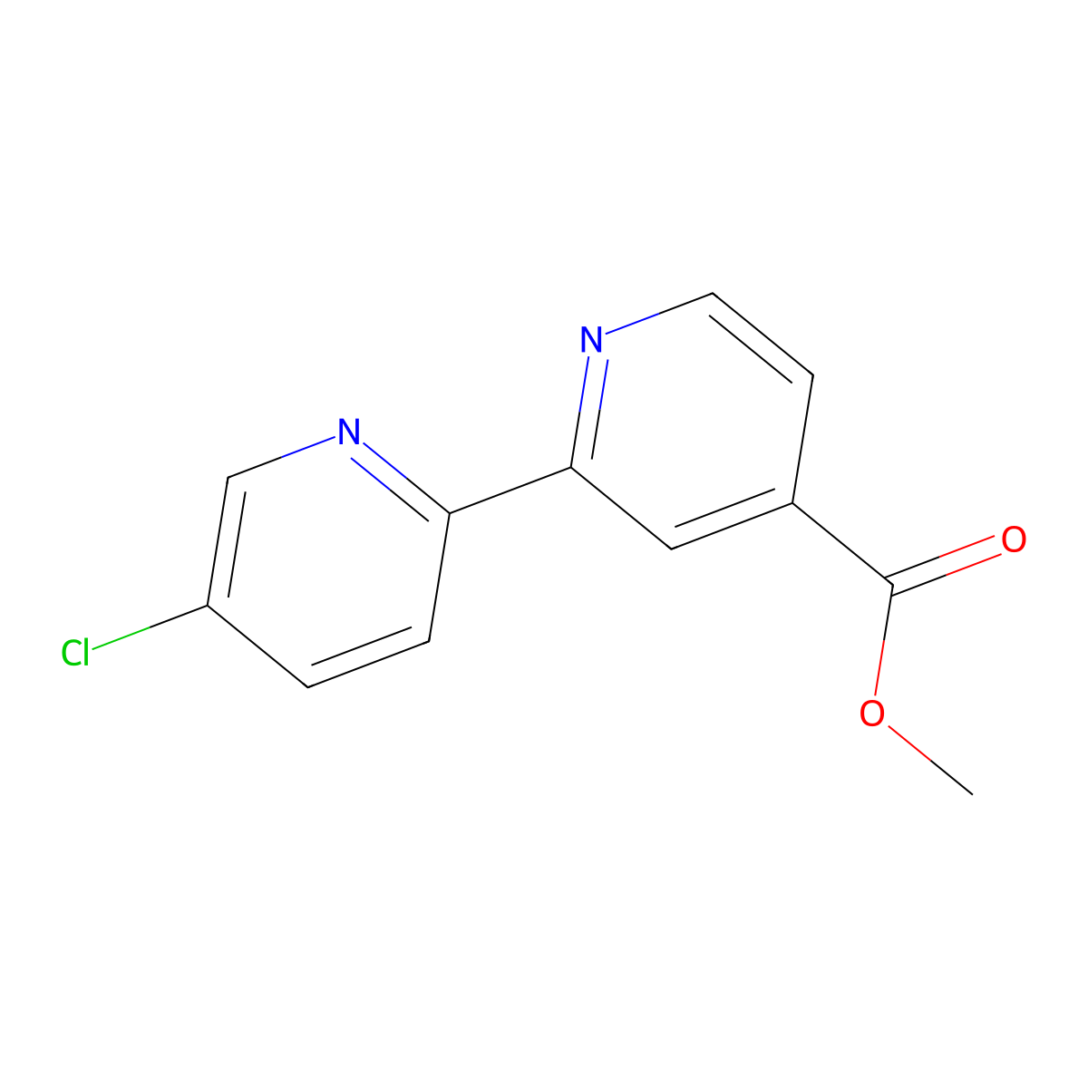 4-Methoxycarbonyl-5'-chloro-2,2'-bipyridine molecular structure, CAS 1185314-69-5
