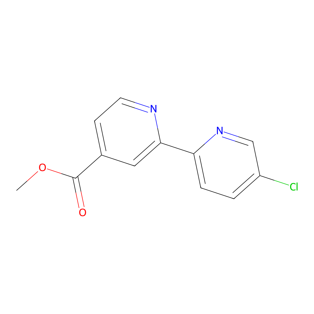 4-Methoxycarbonyl-5'-chloro-2,2'-bipyridine molecular structure, CAS 1185314-69-5