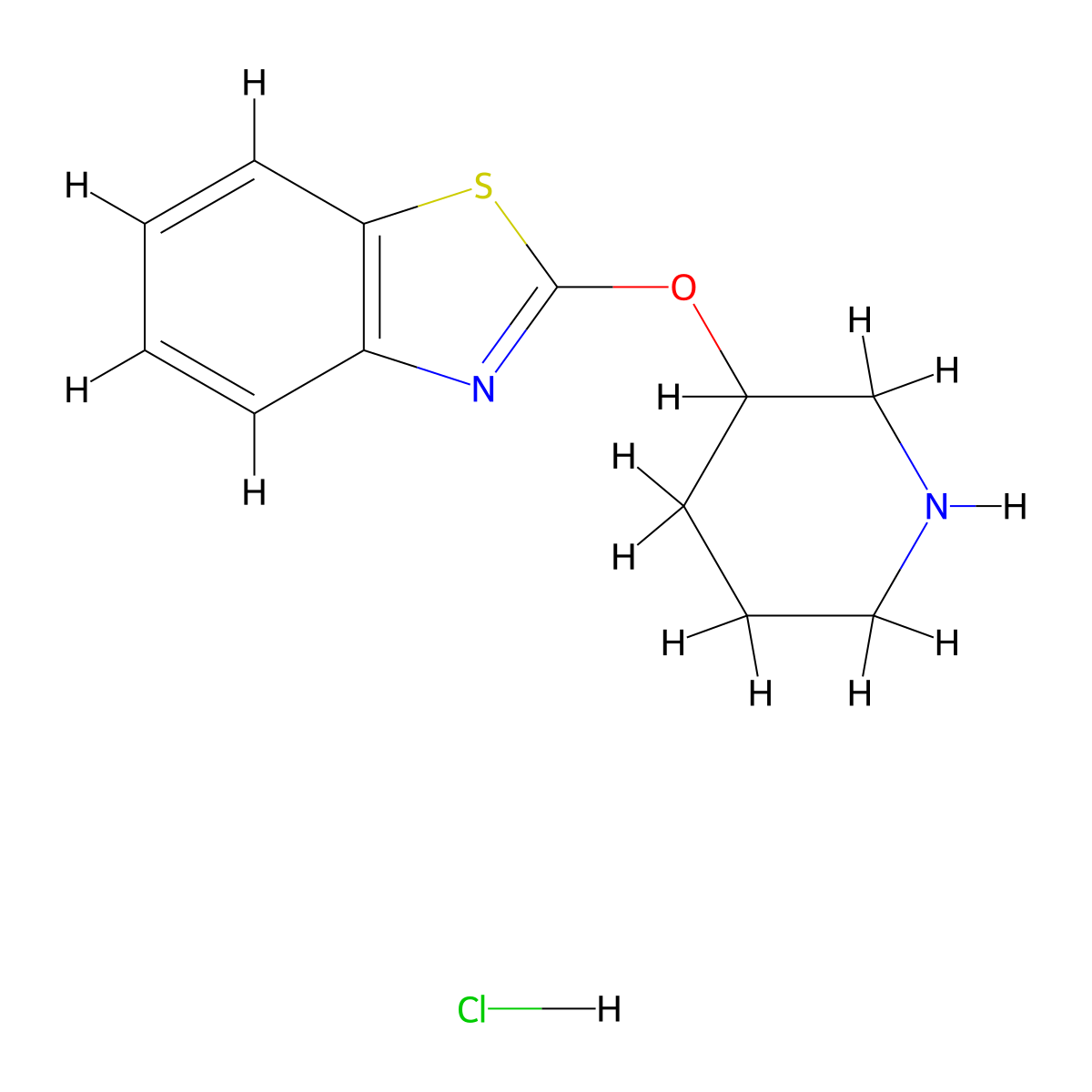 2-(Piperidin-3-yloxy)-benzothiazole hydrochloride molecular structure, CAS 1185314-80-0