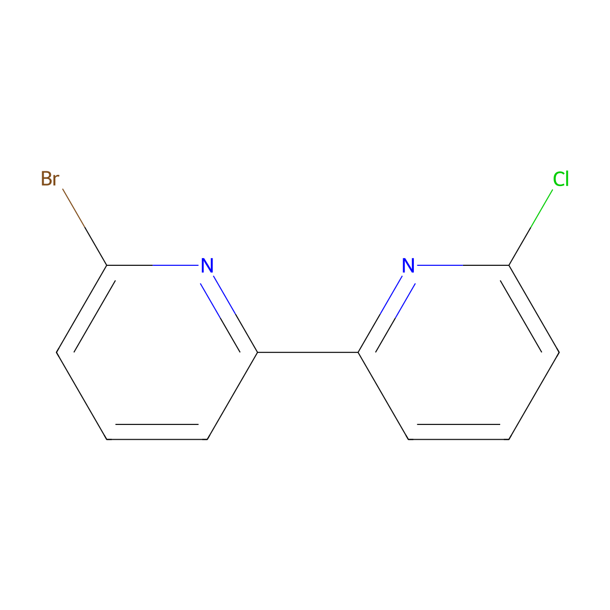 6-Bromo-6'-chloro-2,2'-bipyridine molecular structure, CAS 1185314-97-9