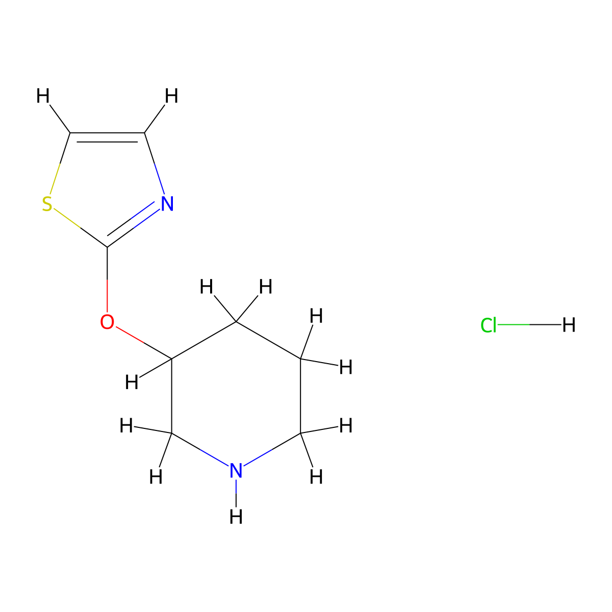 3-(Thiazol-2-yloxy)-piperidine hydrochloride molecular structure, CAS 1185315-02-9