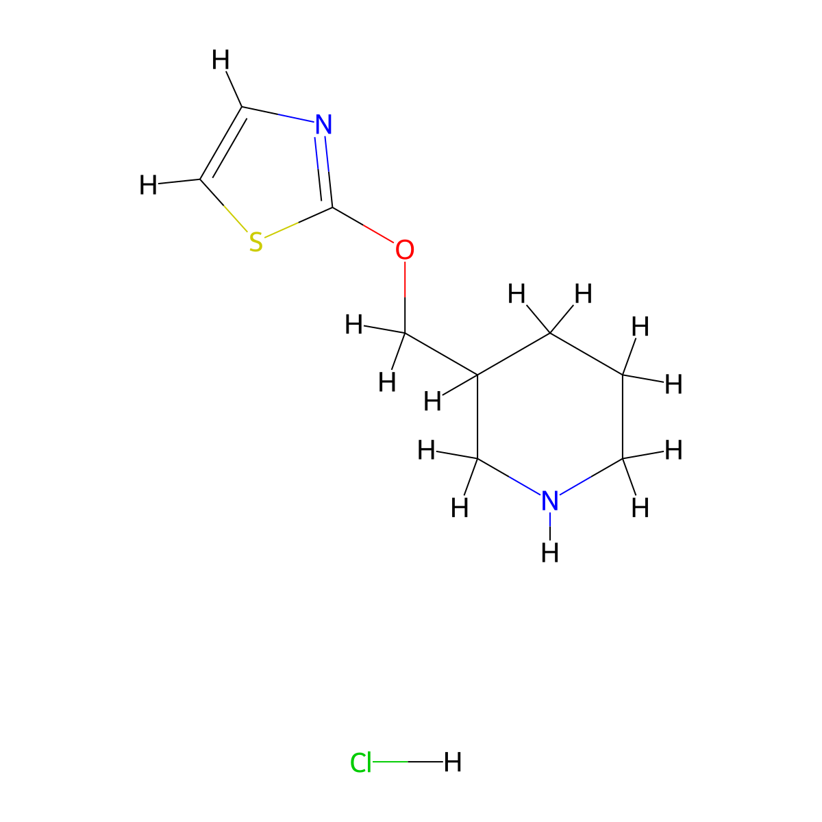 3-(Thiazol-2-yloxymethyl)-piperidine hydrochloride molecular structure, CAS 1185315-11-0
