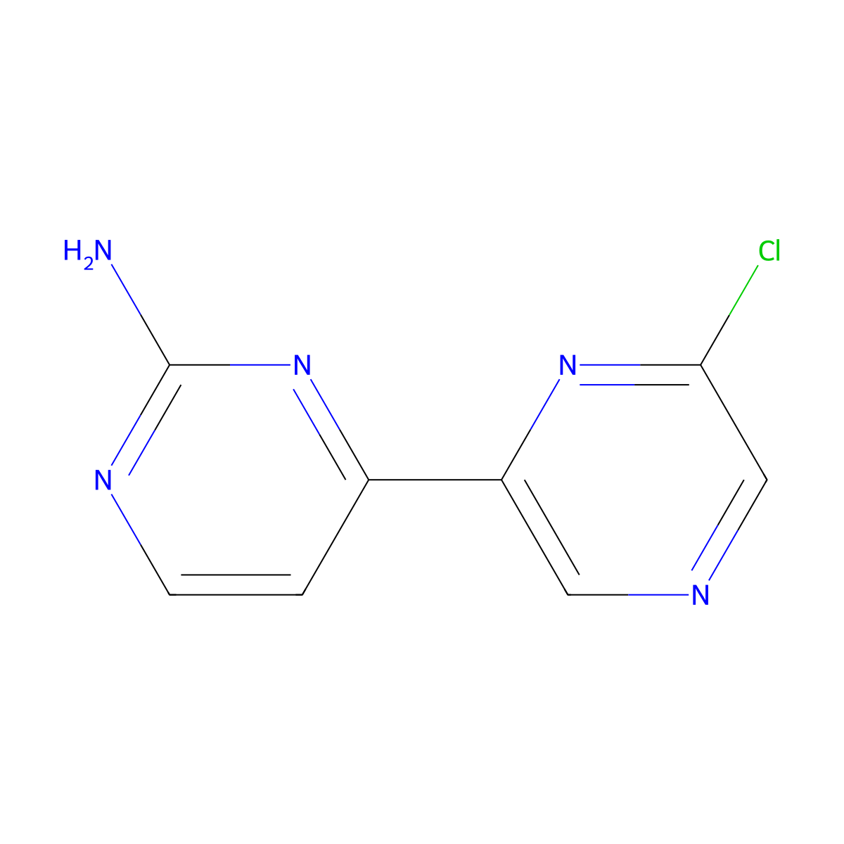 2-Amino-4-(6'-chloro-2'-pyrazinyl)pyrimidine molecular structure, CAS 1185315-31-4