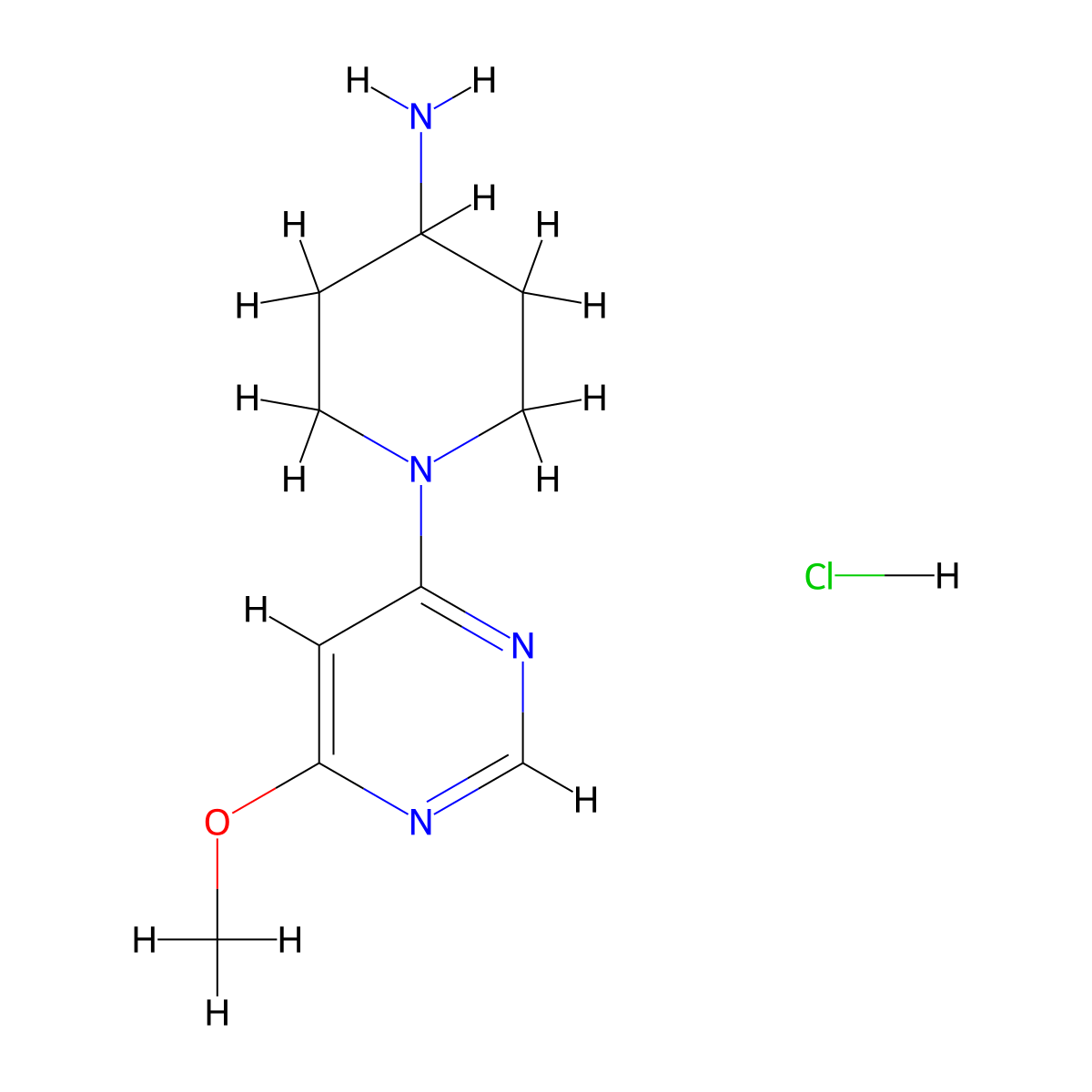 1-(6-Methoxypyrimidin-4-yl)piperidin-4-amine hydrochloride molecular structure, CAS 1185315-37-0