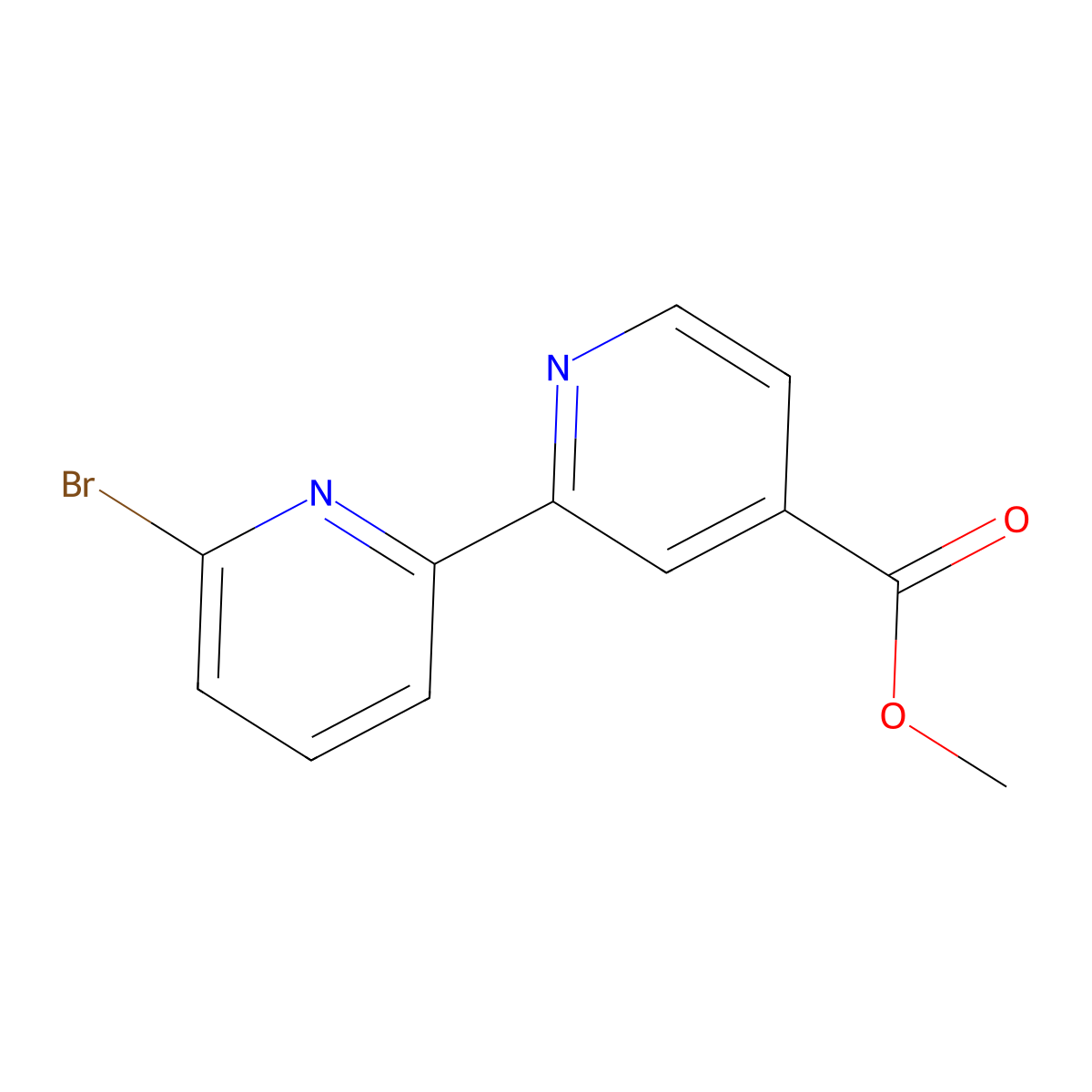 6-Bromo-4'-methoxycarbonyl-2,2'-bipyridine molecular structure, CAS 1185315-49-4