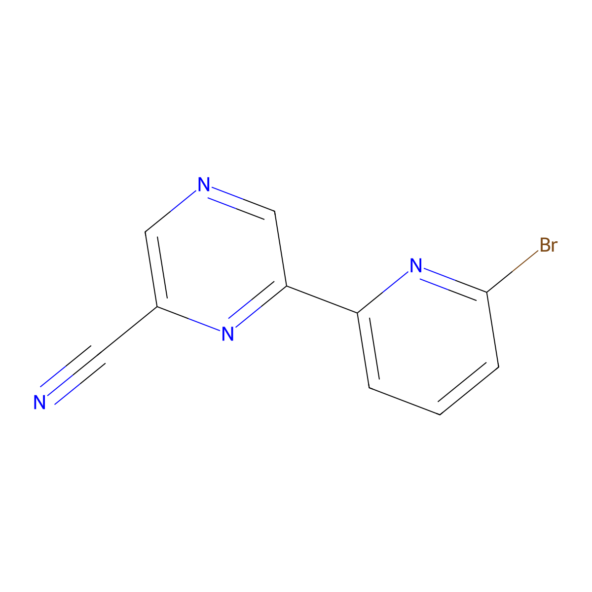 6-Cyano-2-(6'-bromo-2'-pyridyl)pyrazine molecular structure, CAS 1185315-58-5