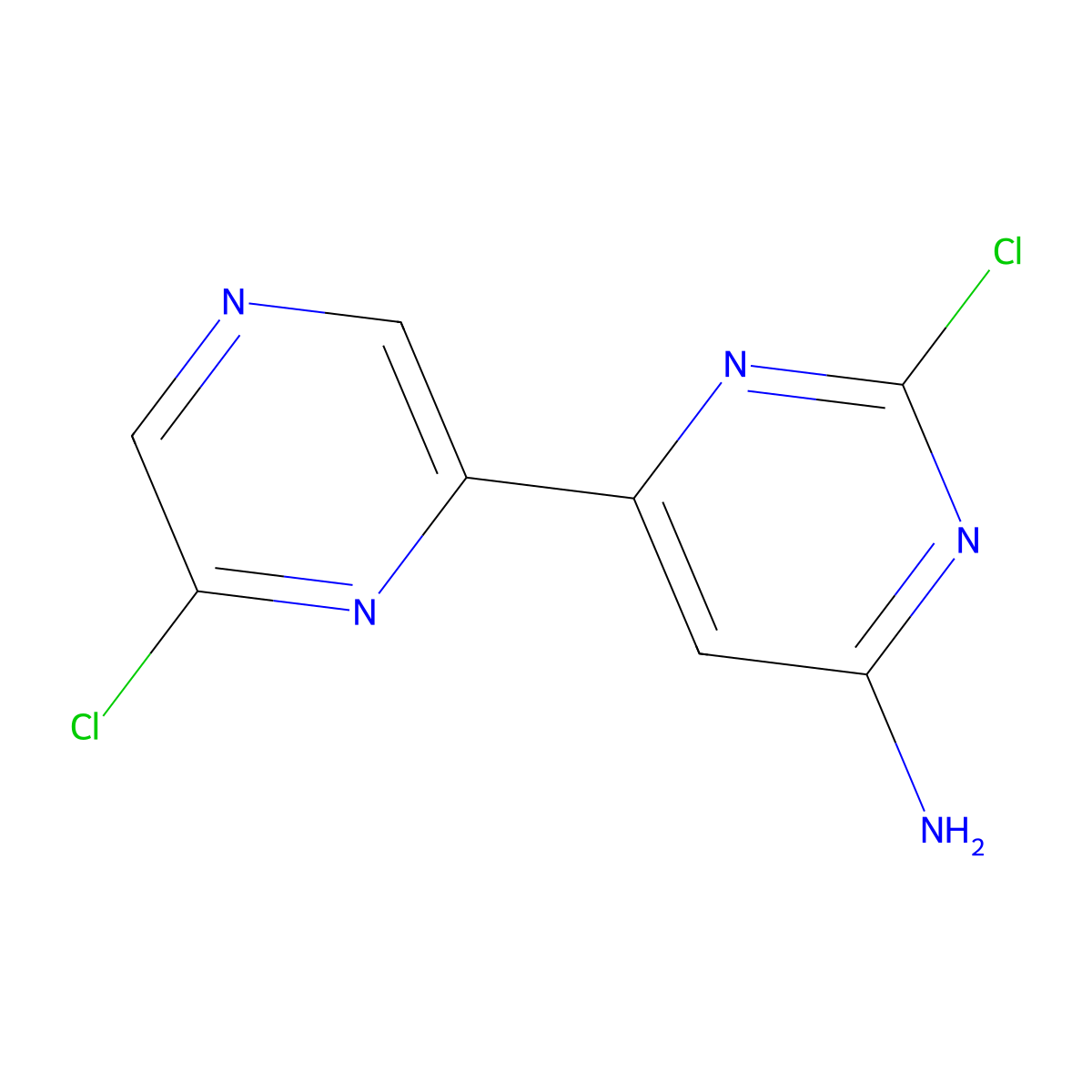 2,6'-Dichloro-6-amino-4-(2'-pyrazinyl)pyrimidine molecular structure, CAS 1185315-71-2