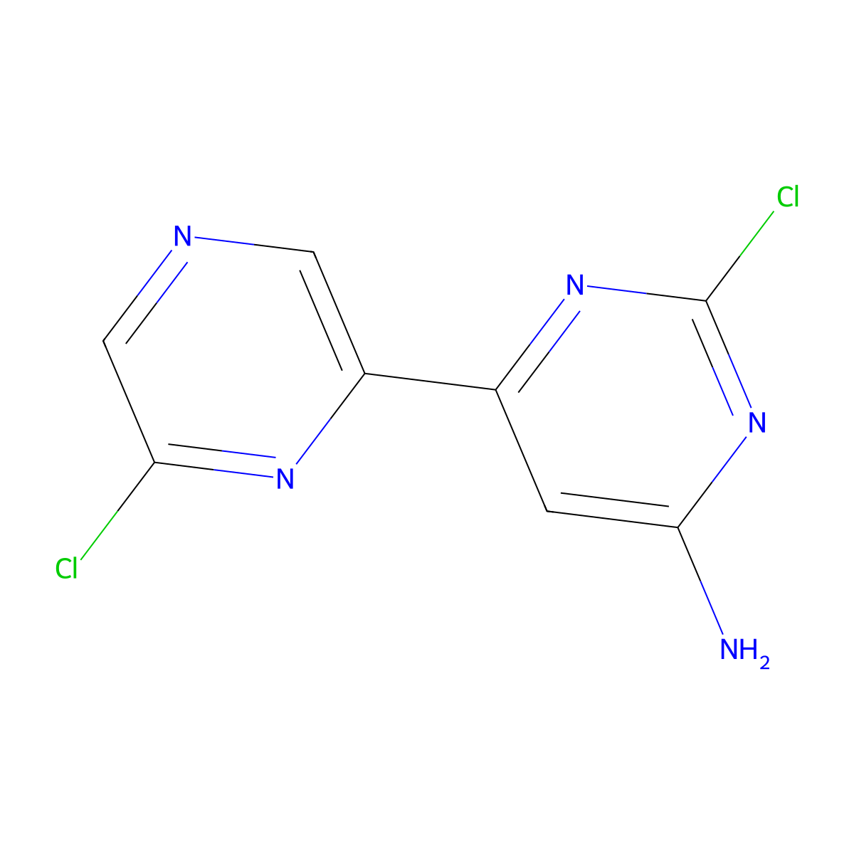 2,6'-Dichloro-6-amino-4-(2'-pyrazinyl)pyrimidine molecular structure, CAS 1185315-71-2