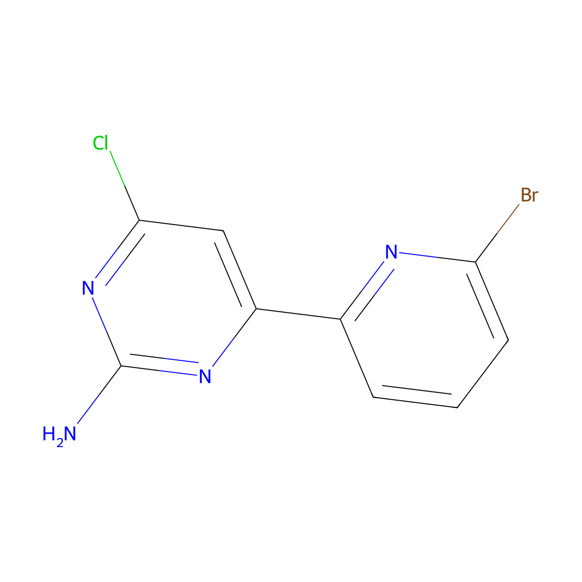 4-Chloro-2-amino-6-(6'-bromo-2'-pyridyl)pyrimidine molecular structure, CAS 1185315-76-7
