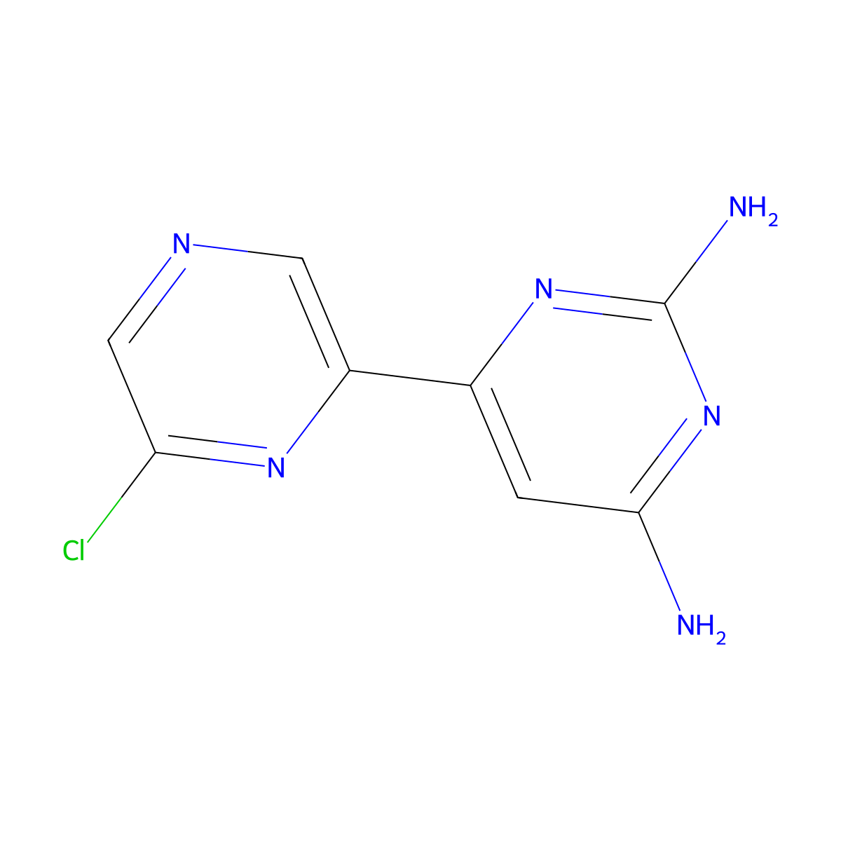 2,6-Diamino-4-(6'-chloro-2'-pyrazinyl)pyrimidine molecular structure, CAS 1185315-79-0