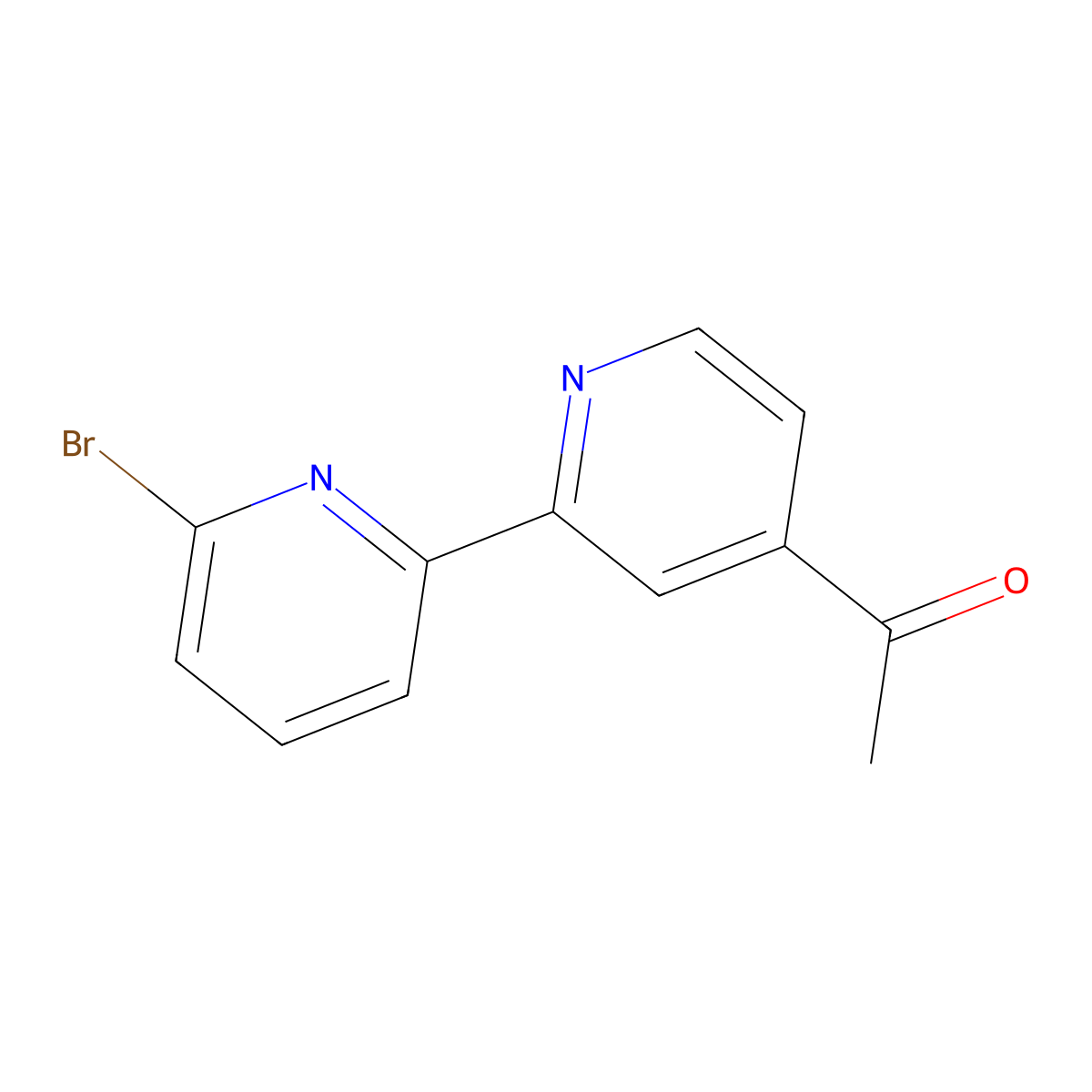 6-Bromo-4'-acetyl-2,2'-bipyridine molecular structure, CAS 1185315-80-3