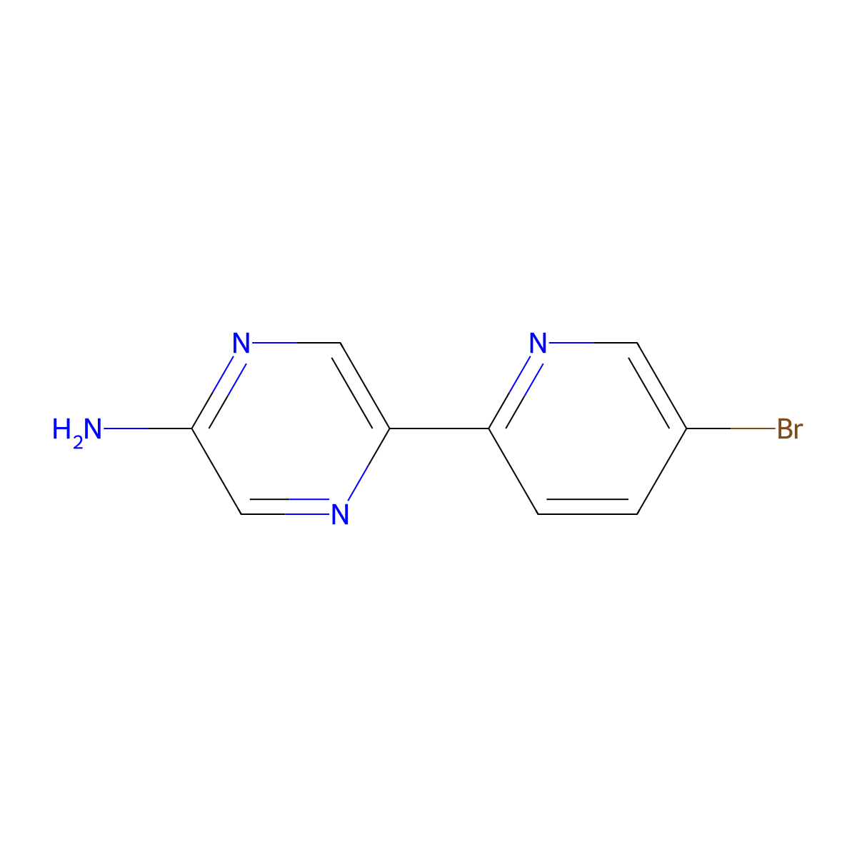 5-Amino-2-(5'-bromo-2'-pyridyl)pyrazine molecular structure, CAS 1185315-85-8