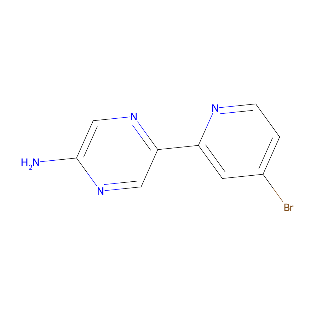 5-(4-Bromo-2-pyridinyl)-2-pyrazinamine molecular structure, CAS 1185315-91-6