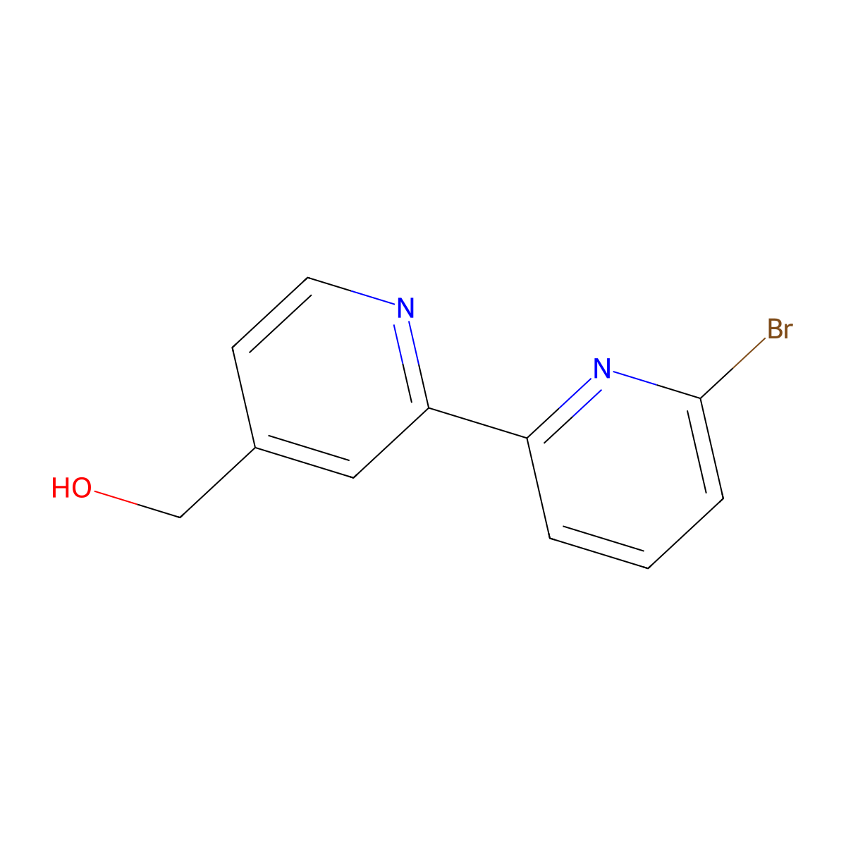 6-Bromo-4'-hydroxymethyl-2,2'-bipyridine molecular structure, CAS 1185315-96-1