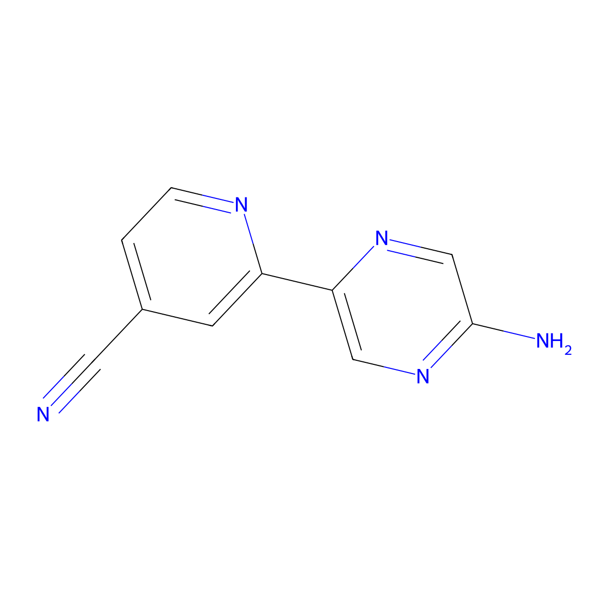 5-Amino-2-(4'-cyano-2'-pyridyl)pyrazine molecular structure, CAS 1185315-99-4