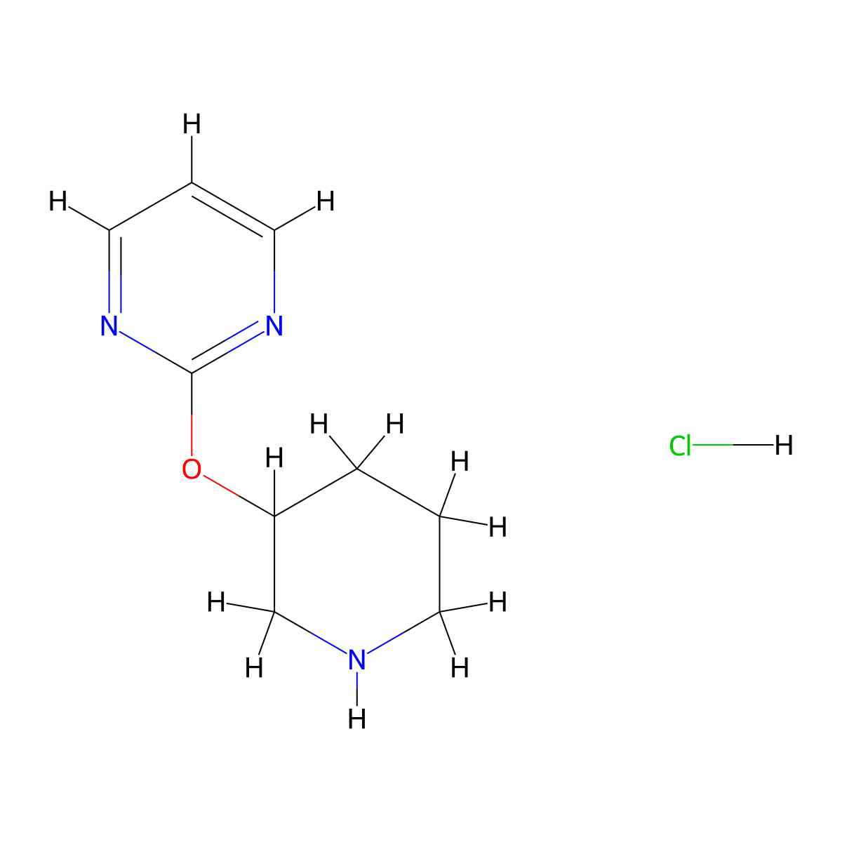 2-(Piperidin-3-yloxy)pyrimidine hydrochloride molecular structure, CAS 1185316-04-4