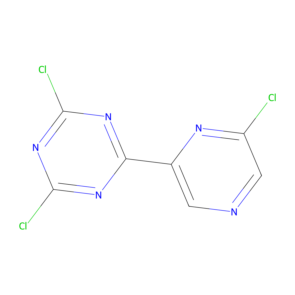 2,6,6'-Trichloro-4-(2'-pyrazinyl)triazine molecular structure, CAS 1185316-05-5